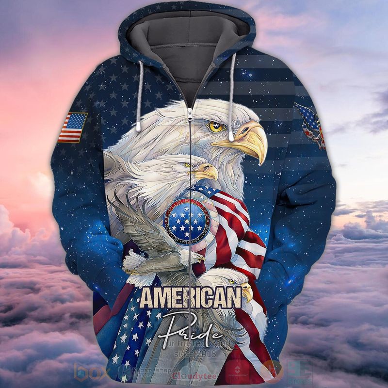 American Pride Flag 3D Zip Hoodie American Pride Flag 3D Zip Hoodie