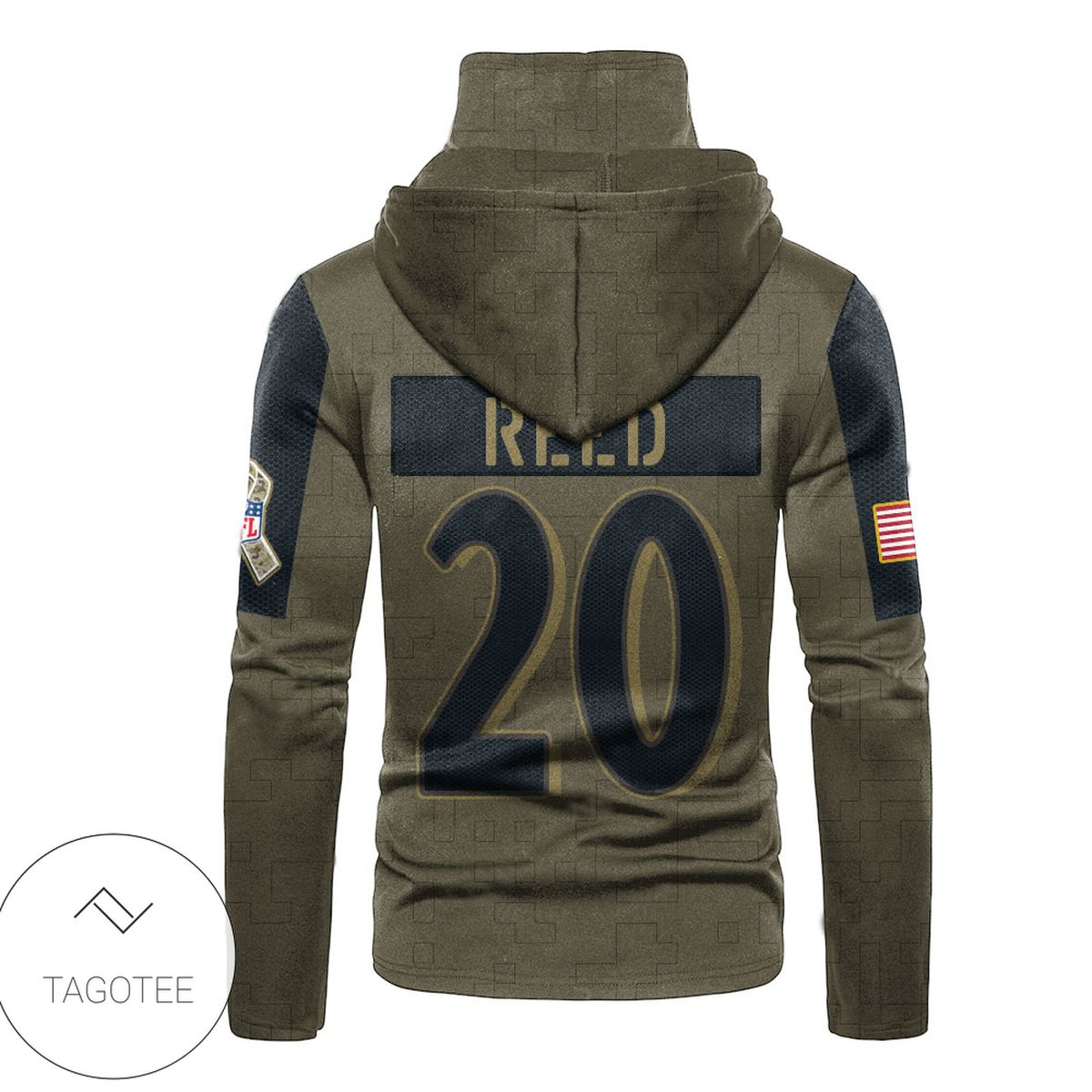 Baltimore Ravens Number 20 Ed Reed Team Logo Mask Hoodie Baltimore Ravens Number 20 Ed Reed Team Logo Mask Hoodie