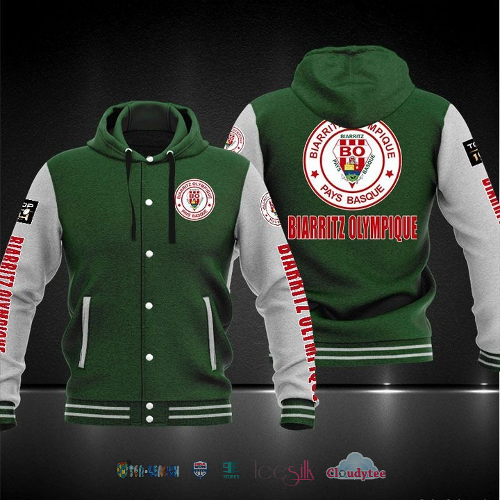 Biarritz Olympique Baseball Hoodie Jacket Biarritz Olympique Baseball Hoodie Jacket