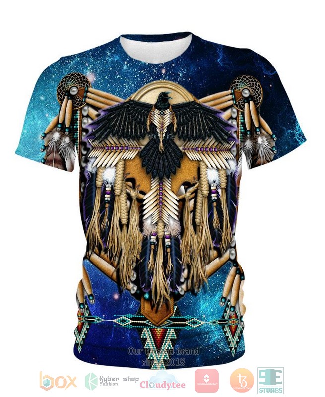 Billed Crow Fringed Motifs 3D Shirt Billed Crow Fringed Motifs 3D Shirt