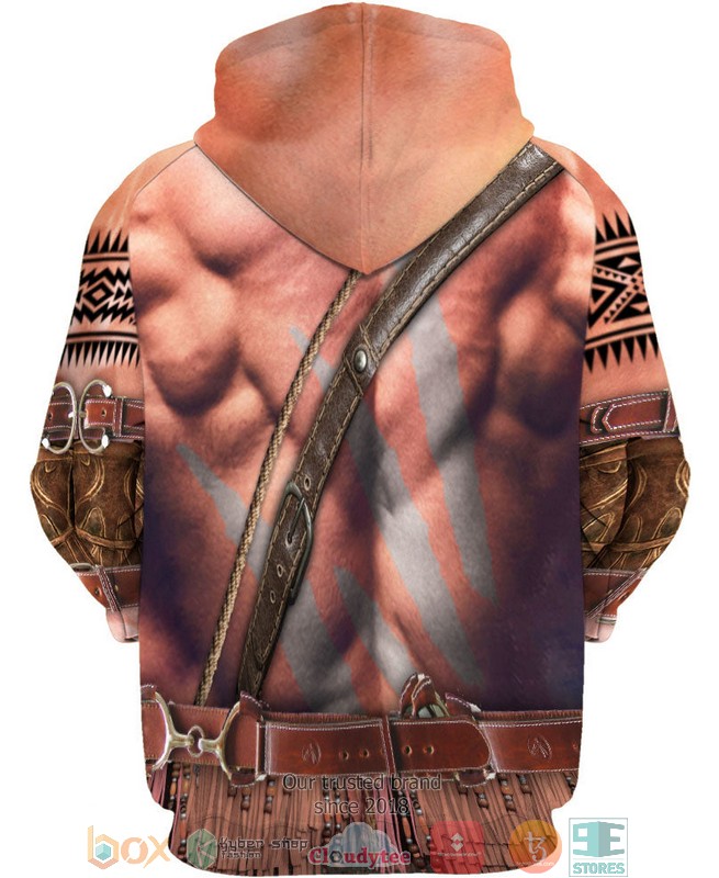 Bison-Skull-Warrior-Style-Native-Ameican-3D-Shirt-Hoodie-2