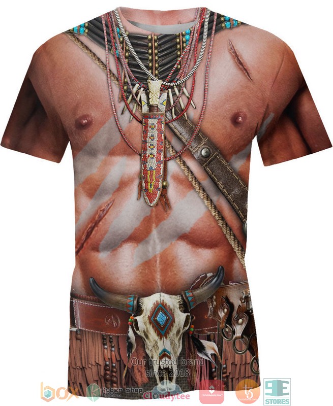 Bison-Skull-Warrior-Style-Native-Ameican-3D-Shirt-Hoodie-3