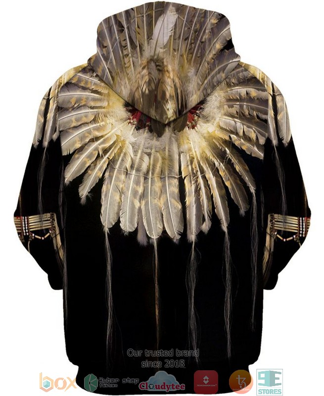 Black-Pattern-Feather-3D-Shirt-Hoodie-3