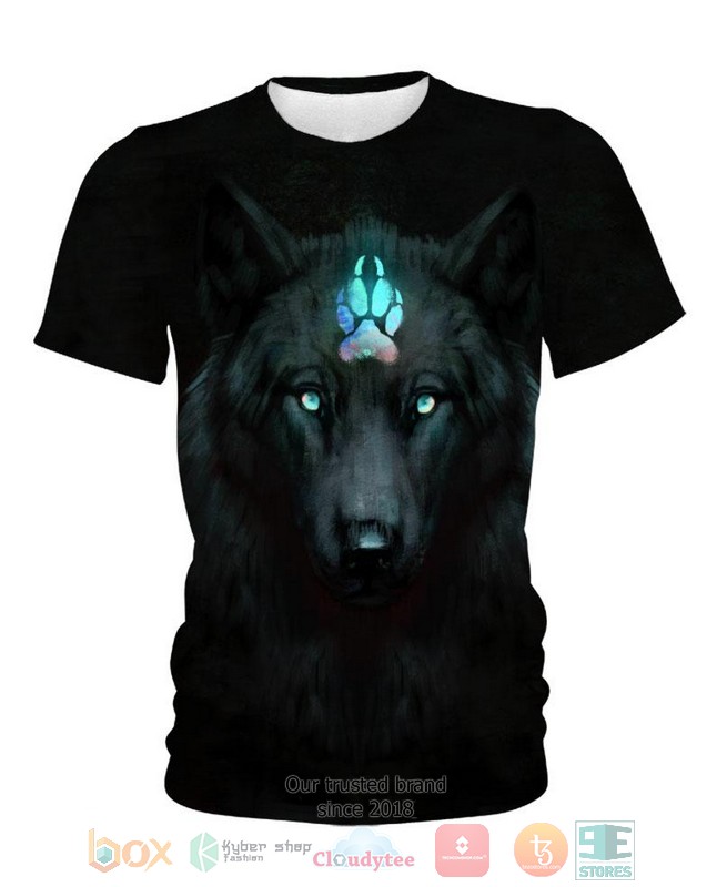 Black Wolf Blue Claw 3D Shirt Black Wolf Blue Claw 3D Shirt