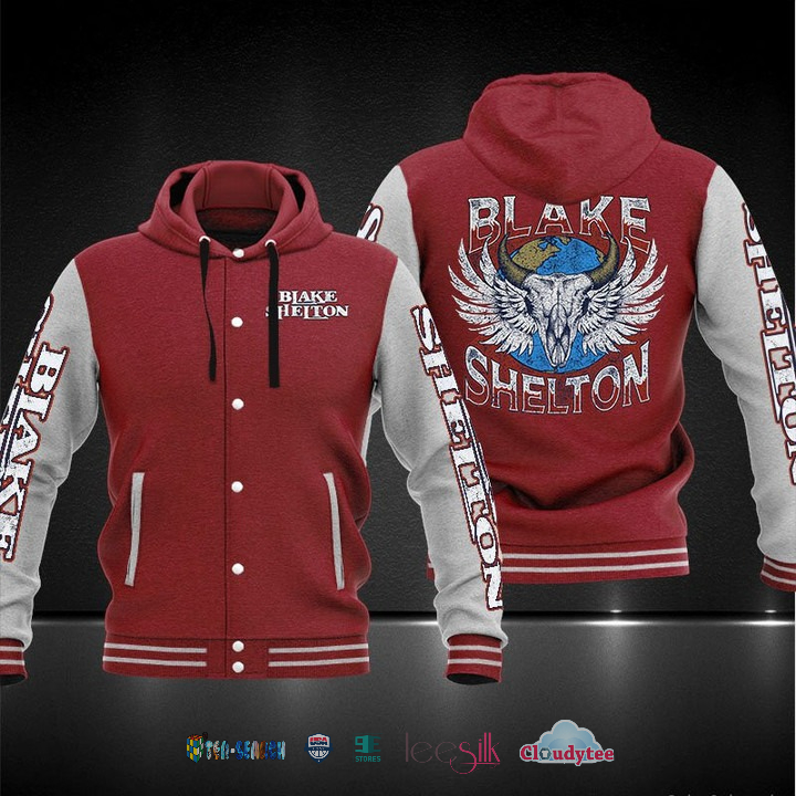 Blake Shelton Skull Wings Baseball Hoodie Jacket Blake Shelton Skull Wings Baseball Hoodie Jacket