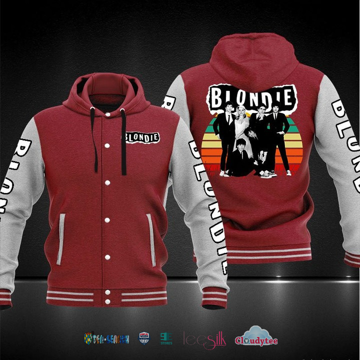 Blondie Band Vintage Baseball Hoodie Jacket Blondie Band Vintage Baseball Hoodie Jacket