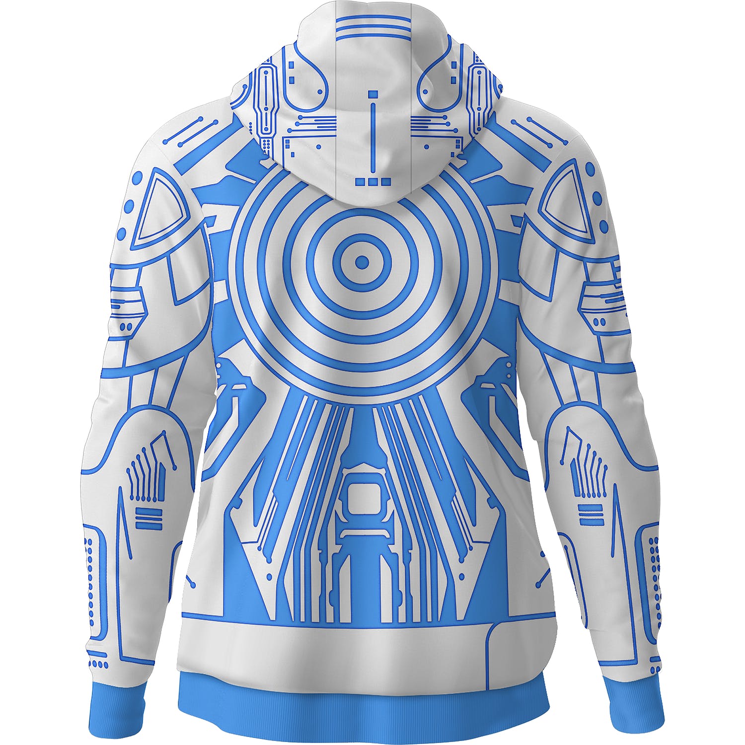 Blue Circuit Tron 3D Over Printed Hoodie Blue Circuit Tron 3D Over Printed Hoodie