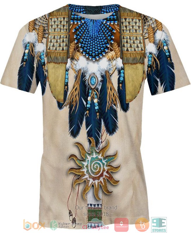 Blue-Feather-Pattern-3D-Shirt-Hoodie-2