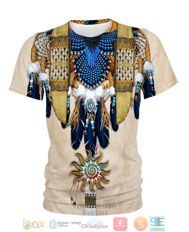 Blue Feather Pattern 3D Shirt Blue Feather Pattern 3D Shirt