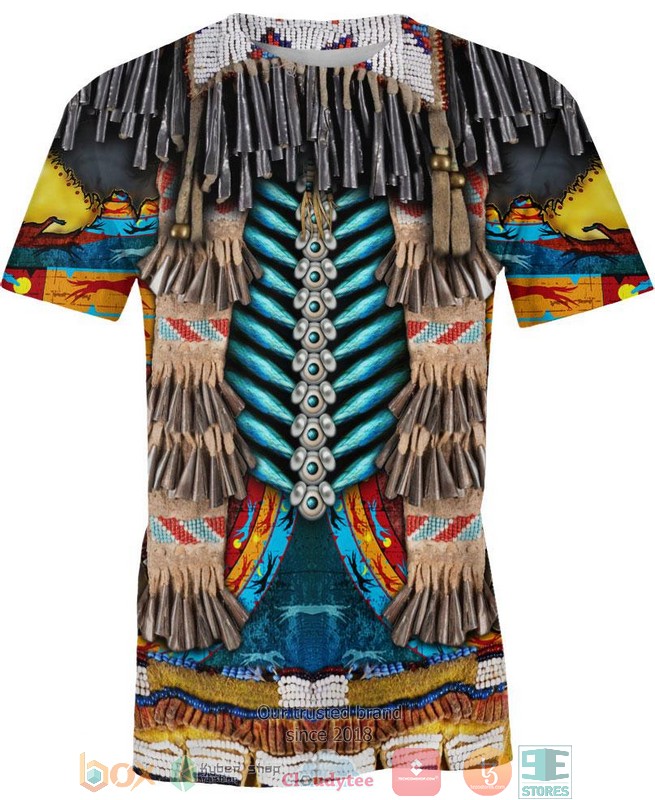 Blue-Native-Motif-3D-Shirt-Hoodie-2