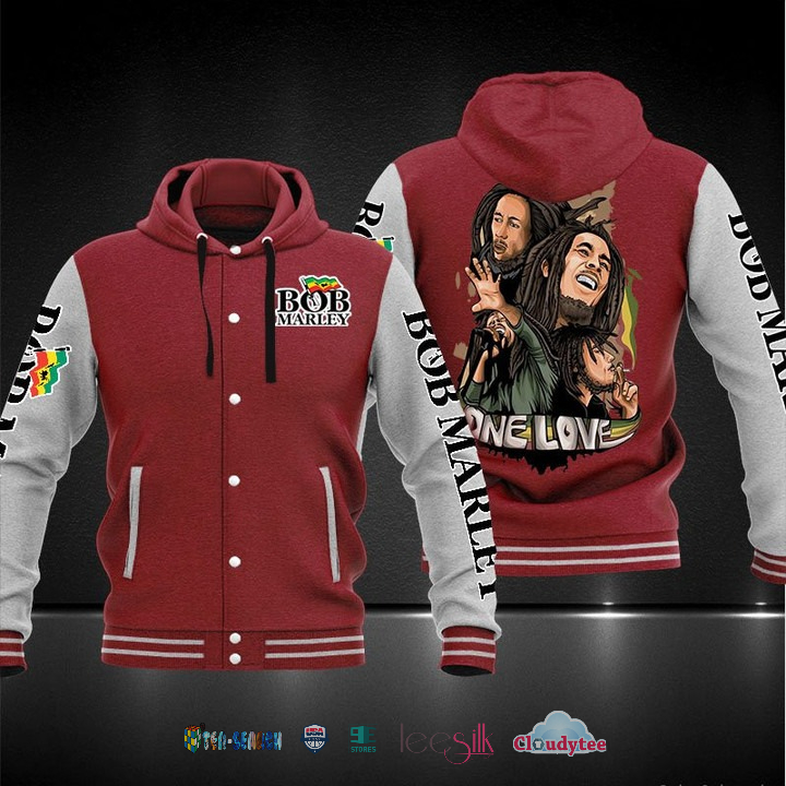 Bob Marley One Love Baseball Hoodie Jacket Bob Marley One Love Baseball Hoodie Jacket