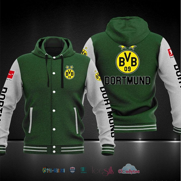 Borussia Dortmund Baseball Hoodie Jacket Borussia Dortmund Baseball Hoodie Jacket