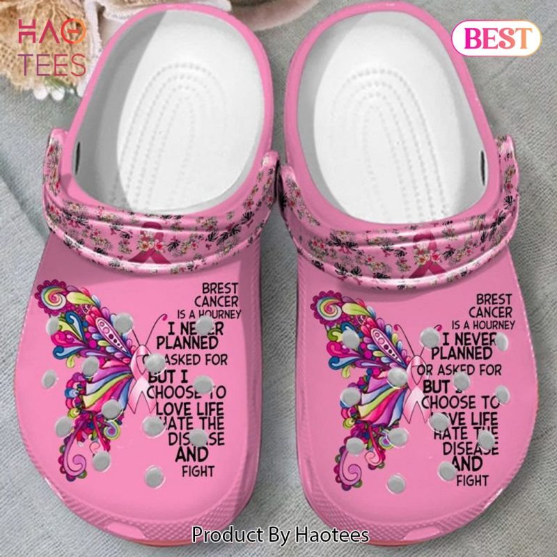 Breast Cancer Is A Journey Butterfly Shoes clogs Gifts For Women Girls Exclusive Breast Cancer Is A Journey Butterfly Shoes clogs Gifts For Women Girls Exclusive