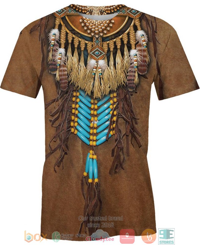 Brown-Native-Pattern-3D-Shirt-Hoodie-2