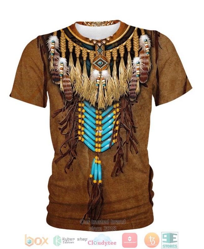 Brown Native Pattern 3D Shirt Brown Native Pattern 3D Shirt