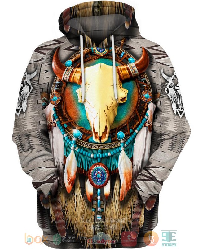 Buffalo-Skull-Dreamcatcher-3D-Hoodie-1