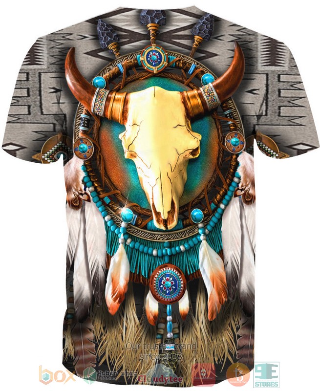 Buffalo Skull Native Pattern 3D Shirt Buffalo Skull Native Pattern 3D Shirt