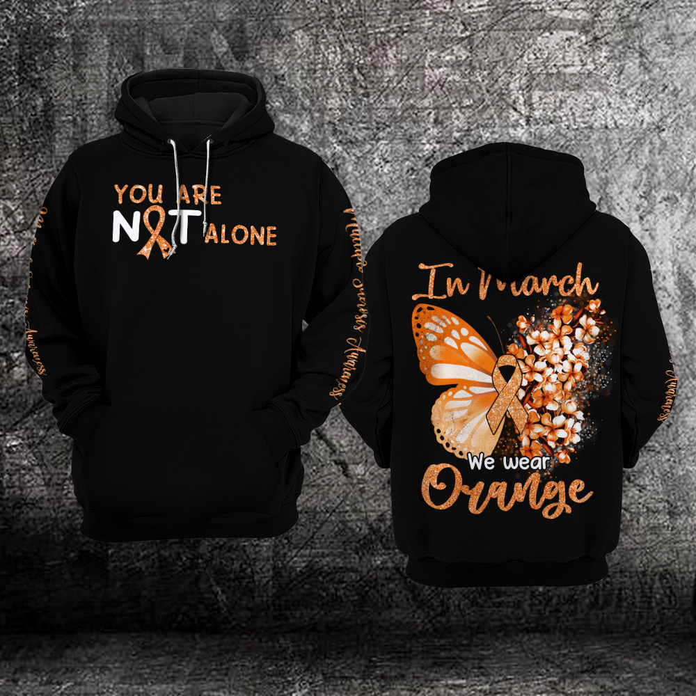Butterfly You Are Not Alone Multiple Sclerosis Awareness 3D Hoodie – Limited Edition Butterfly You Are Not Alone Multiple Sclerosis Awareness 3D Hoodie – Limited Edition