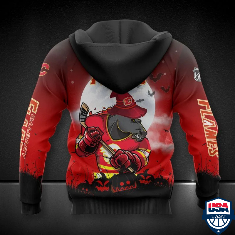 Calgary Flames Nhl Haloween All Over Printed Hoodie Calgary Flames Nhl Haloween All Over Printed Hoodie
