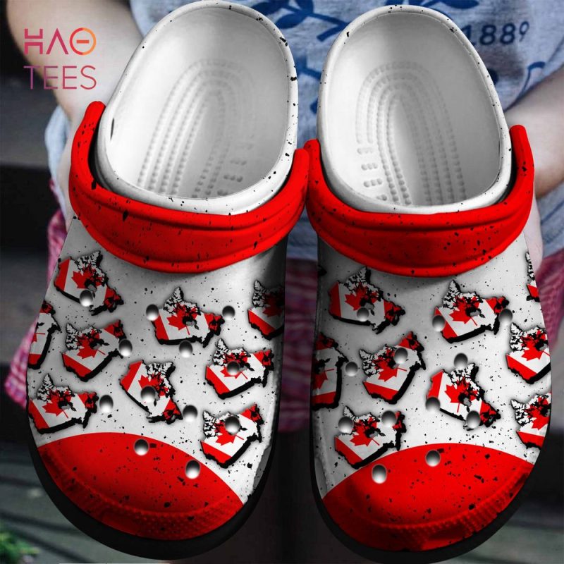 Canada Flag In Map Clogs Shoes Canada Flag In Map Clogs Shoes