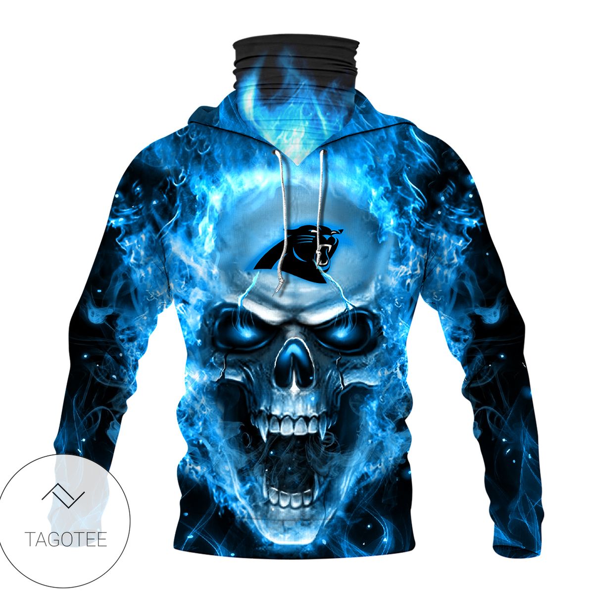 Carolina Panthers Skull Fire Mask Hoodie Carolina Panthers Skull Fire Mask Hoodie
