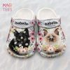 Cat Personalized Clogs Shoes For Kids With Flower Pattern