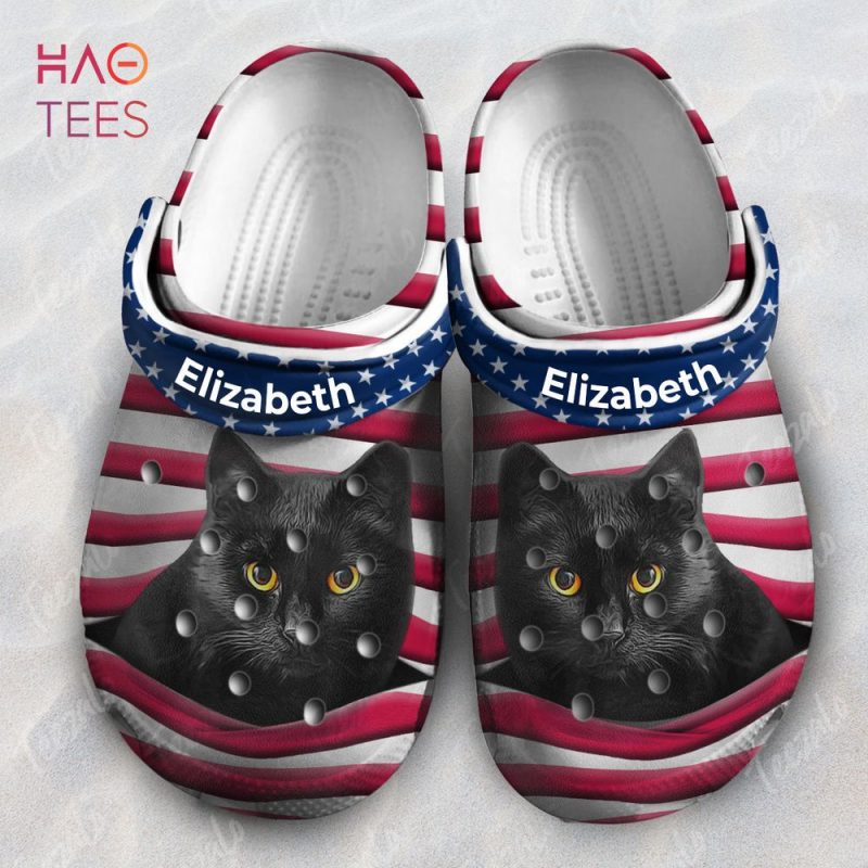Cat Personalized Clogs Shoes With America Flag Cat Personalized Clogs Shoes With America Flag