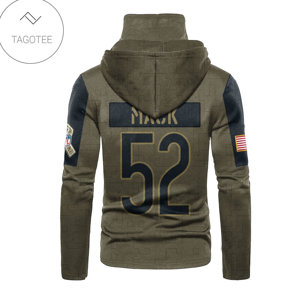 Chicago Bears Number 52 Khalil Mack Mask Hoodie Chicago Bears Number 52 Khalil Mack Mask Hoodie