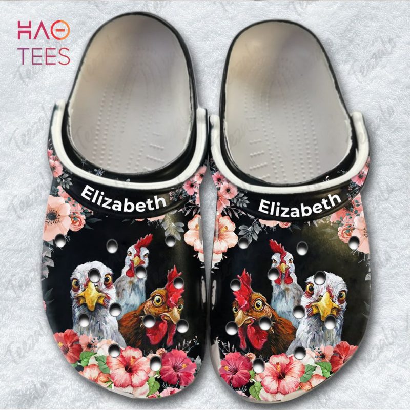 Chicken Floral Print Personalized Clogs Shoes For Chicken Lovers Chicken Floral Print Personalized Clogs Shoes For Chicken Lovers
