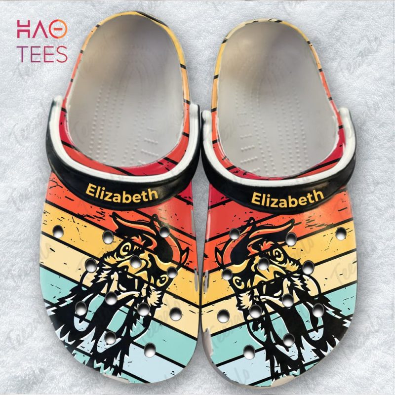Chicken Personalized Clogs Shoes With Vintage Background Chicken Personalized Clogs Shoes With Vintage Background