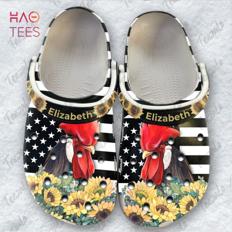 Chicken With Sunflower Personalized Clogs Shoes Chicken With Sunflower Personalized Clogs Shoes