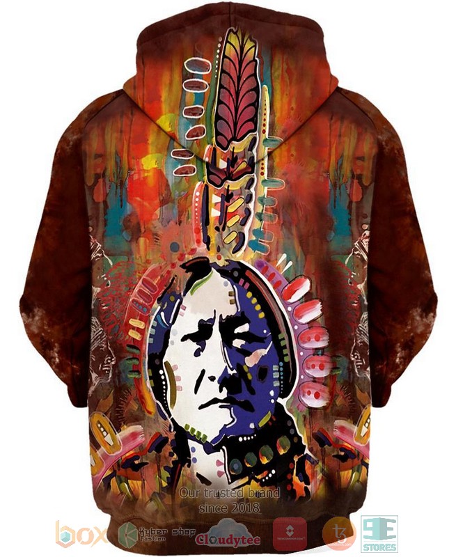 Chief Sitting Bull Art 3D Hoodie Chief Sitting Bull Art 3D Hoodie