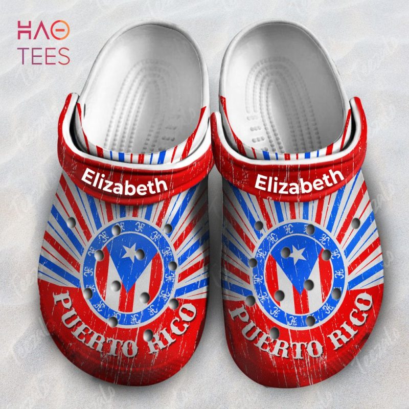 Circle Puerto Rico Flag Symbols Personalized Clogs Shoes Circle Puerto Rico Flag Symbols Personalized Clogs Shoes
