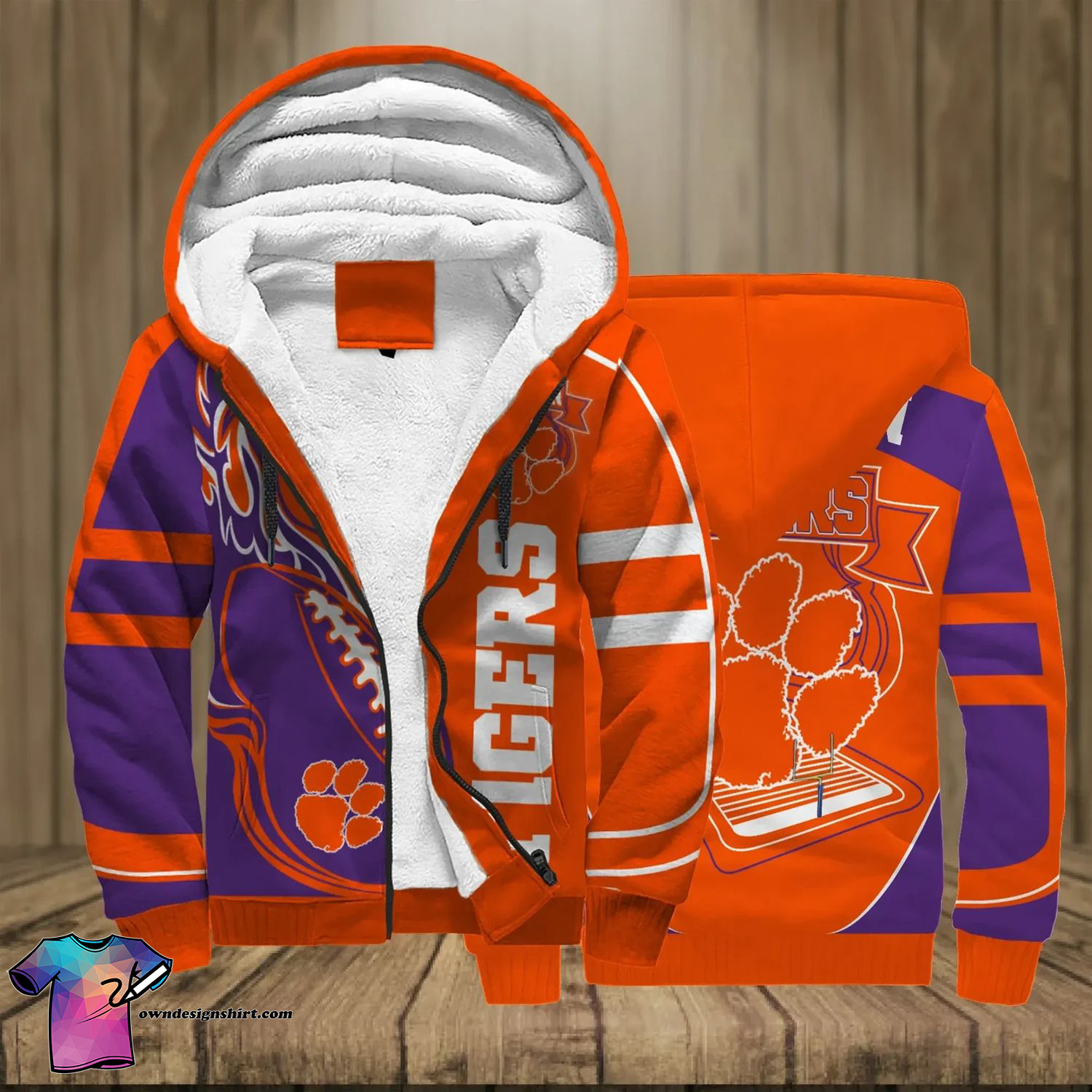 Clemson Tigers Football Team Full Print Fleece Hoodie Clemson Tigers Football Team Full Print Fleece Hoodie