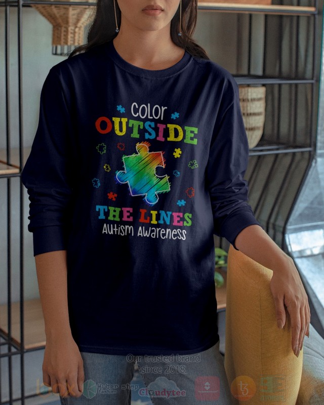 Color Outside The Lines Autism Awareness Hoodie Color Outside The Lines Autism Awareness Hoodie