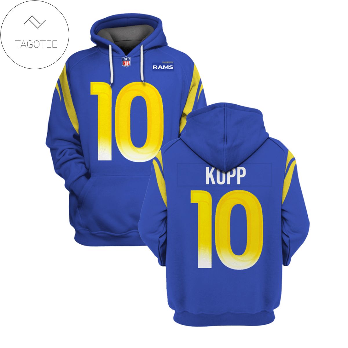 Cooper Douglas Kupp No 10 Los Angeles Rams Navy Blue Hoodie Cooper Douglas Kupp No 10 Los Angeles Rams Navy Blue Hoodie