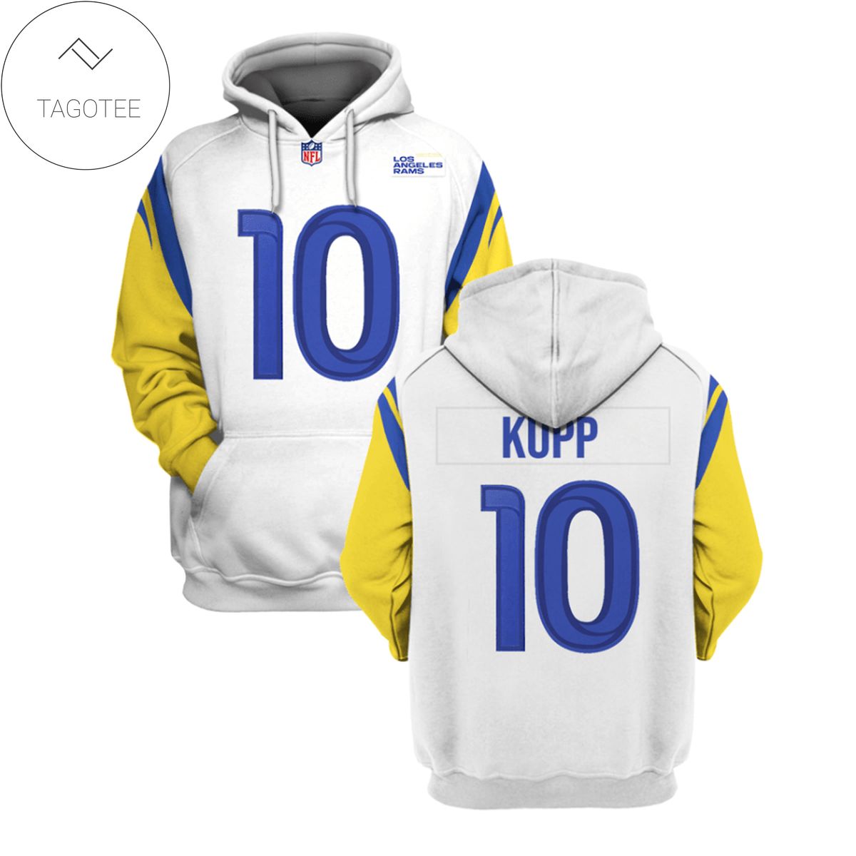 Cooper Douglas Kupp No 10 Los Angeles Rams White Hoodie Cooper Douglas Kupp No 10 Los Angeles Rams White Hoodie