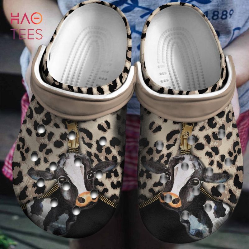 Cow Clogs Shoes Zipper Leopard For Cow Lovers Cow Clogs Shoes Zipper Leopard For Cow Lovers
