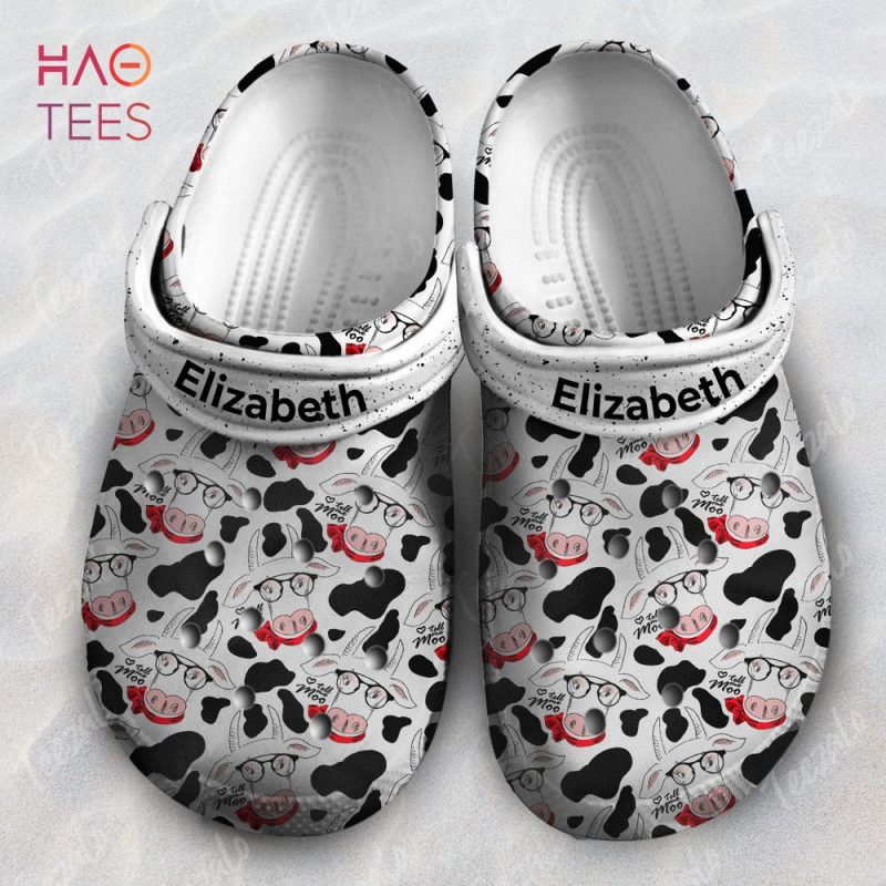 Cow Pattern Tell Me Moo Personalized Clogs Shoes Cow Pattern Tell Me Moo Personalized Clogs Shoes