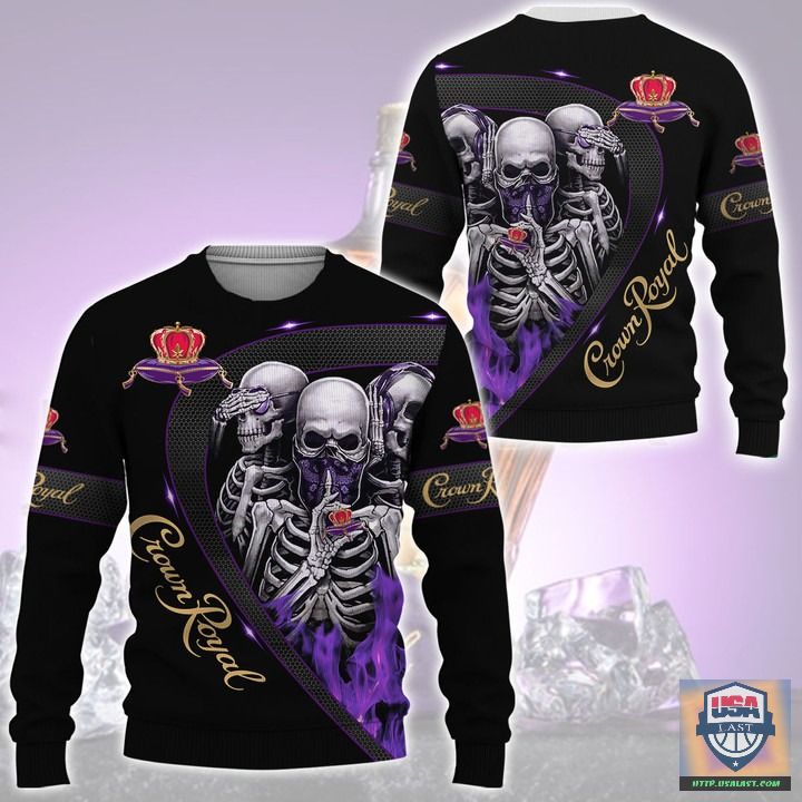 Crown Royal Triple Skulls 3D All Over Print Hoodie T-Shirt Crown Royal Triple Skulls 3D All Over Print Hoodie T-Shirt