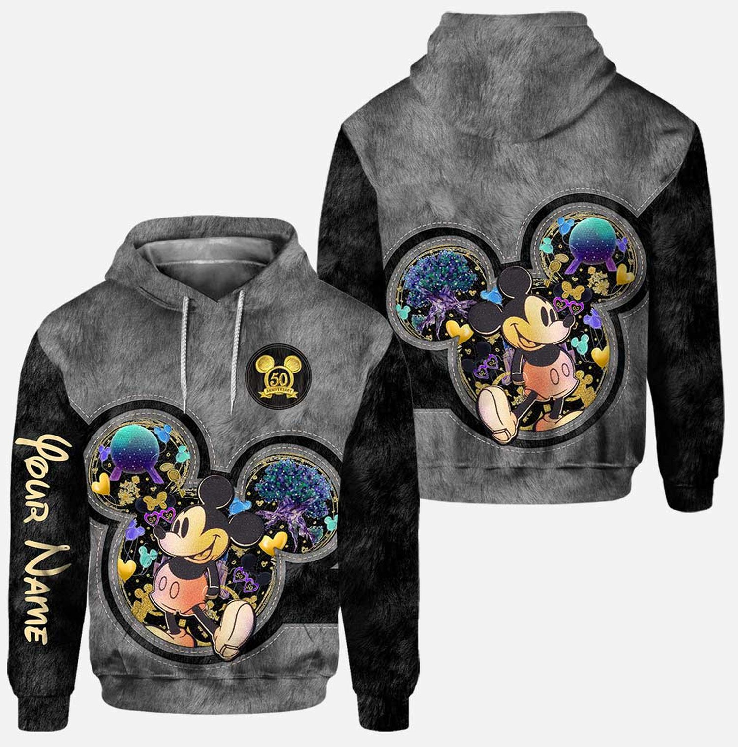 Custom 50 Years Of Magic Mickey Mouse Hoodie And Leggings Custom 50 Years Of Magic Mickey Mouse Hoodie And Leggings
