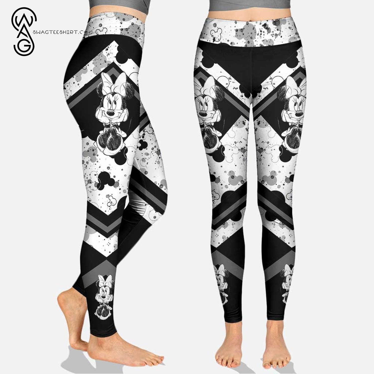 Custom Minnie Mouse Drawing Hoodie And Leggings Custom Minnie Mouse Drawing Hoodie And Leggings