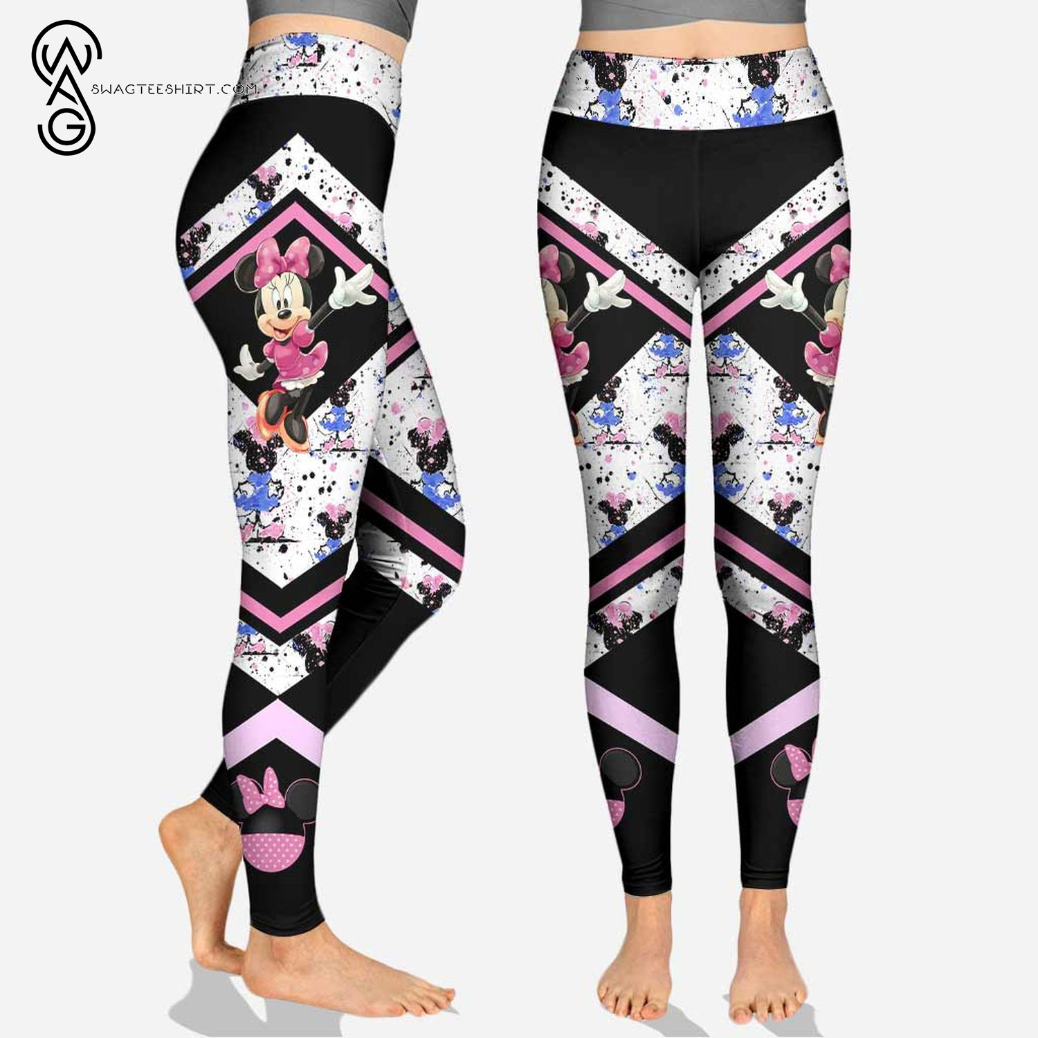 Custom Minnie Mouse Watercolor Hoodie And Leggings Custom Minnie Mouse Watercolor Hoodie And Leggings