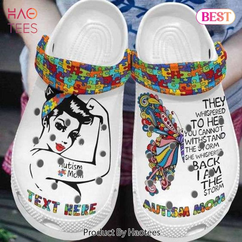 Custom Name Autism Awareness Day Strong Autism Mom I Am The Storm Crocband Clog Shoes Exclusive Custom Name Autism Awareness Day Strong Autism Mom I Am The Storm Crocband Clog Shoes Exclusive