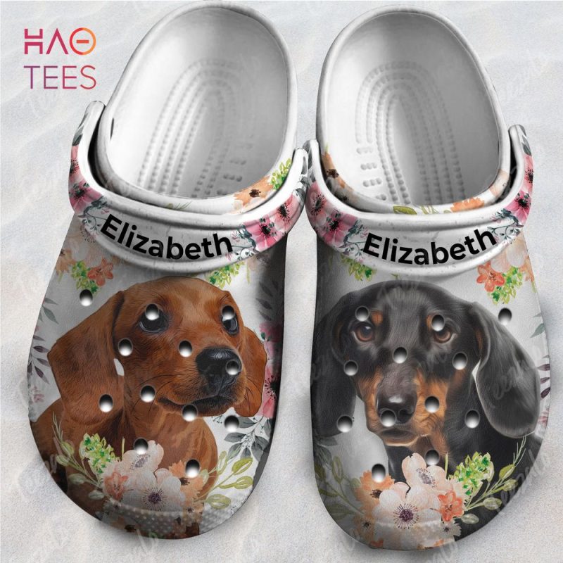 Dachshund Personalized Clogs Shoes For Women With Flower Pattern Dachshund Personalized Clogs Shoes For Women With Flower Pattern