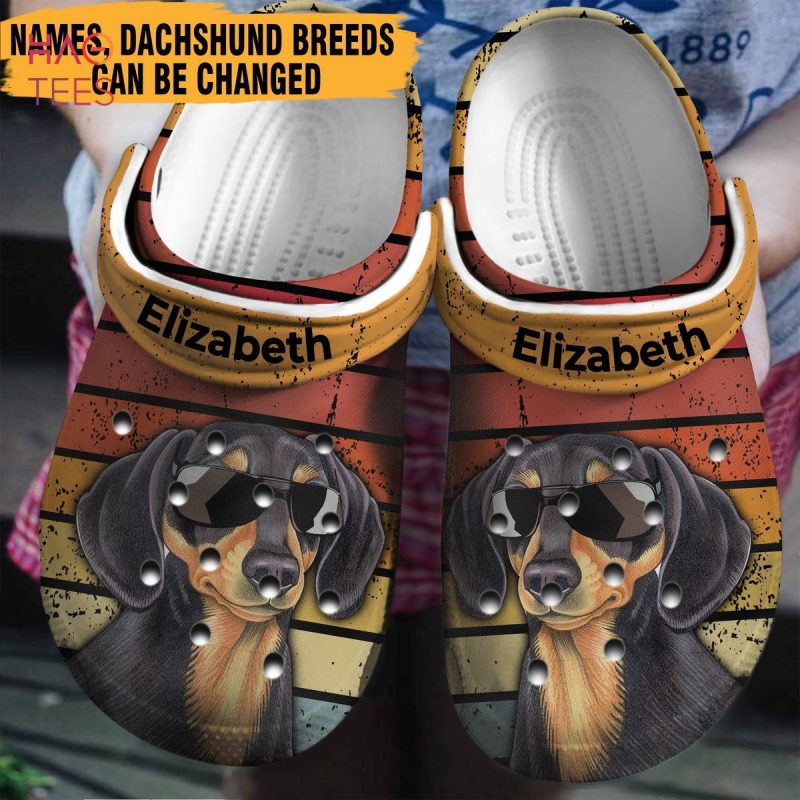 Dachshund Vintage Personalized Clogs Shoes Dachshund Vintage Personalized Clogs Shoes