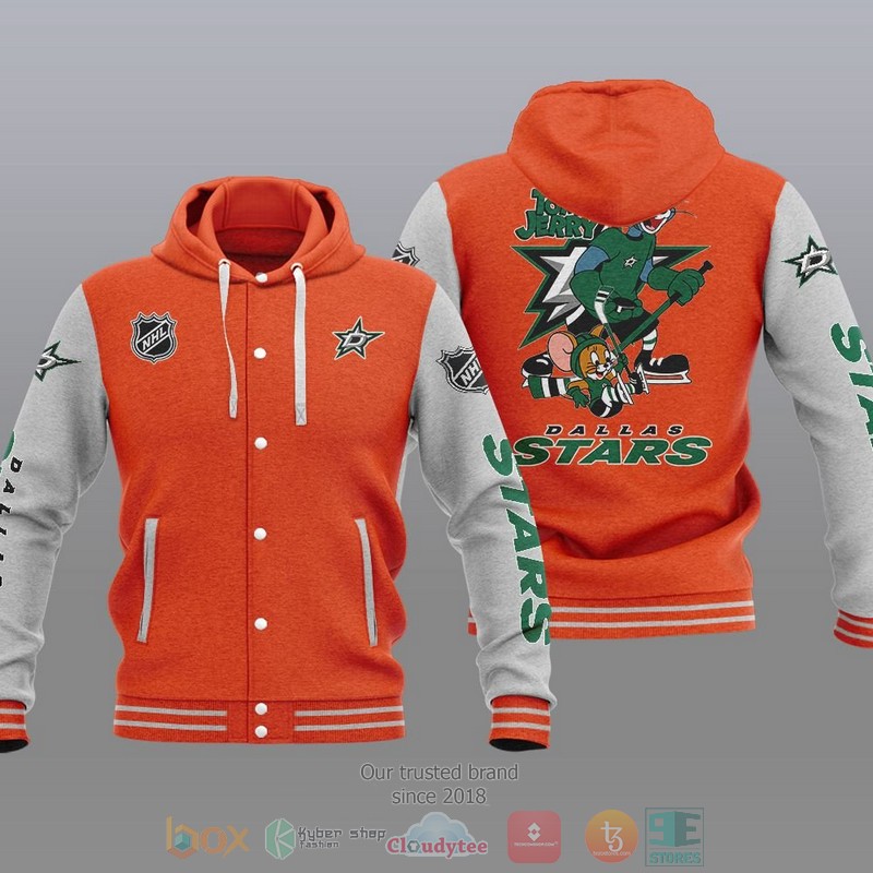 Dallas Stars Nhl Tom And Jerry Baseball Hoodie Jacket Dallas Stars Nhl Tom And Jerry Baseball Hoodie Jacket