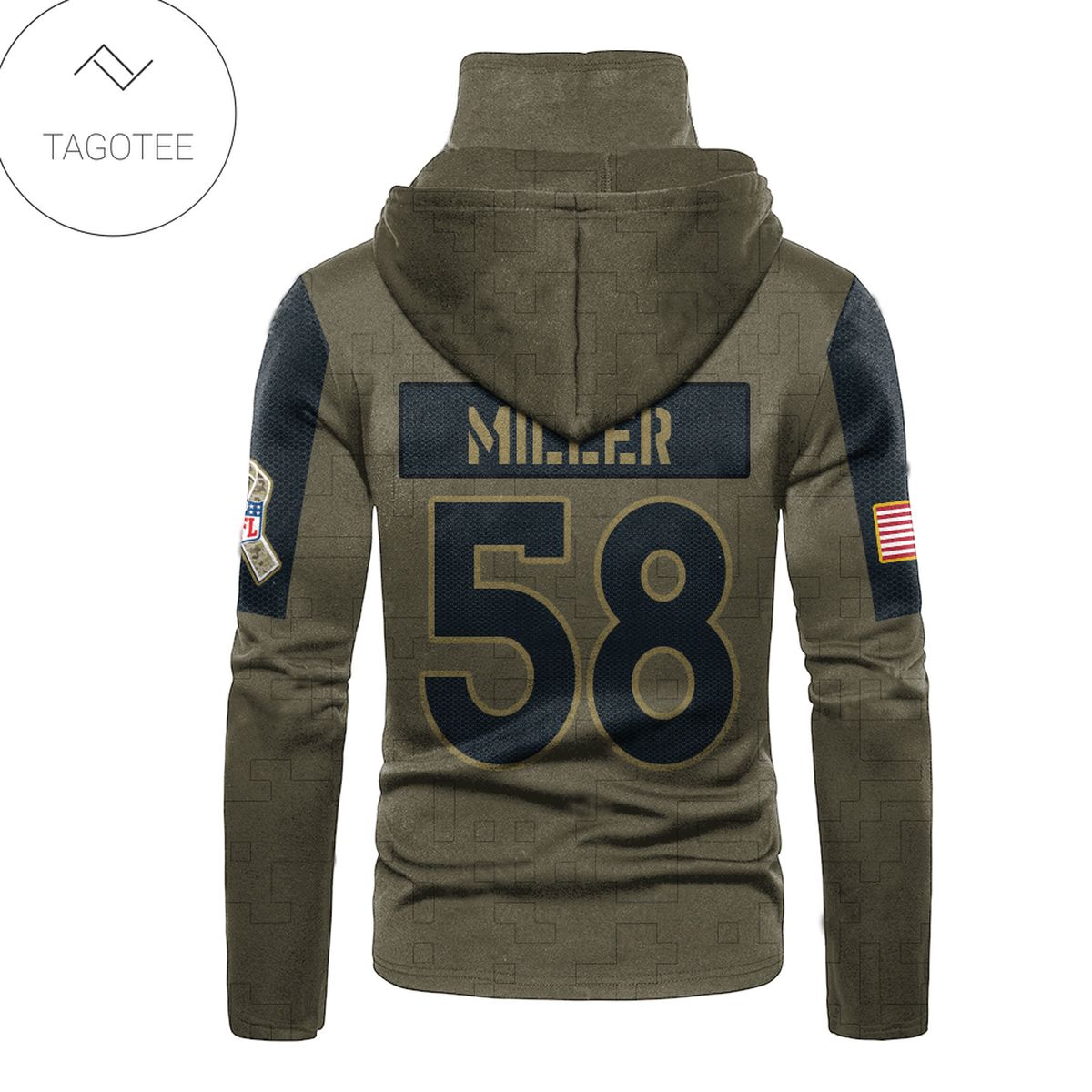 Denver Broncos Number 58 Von Miller Mask Hoodie Denver Broncos Number 58 Von Miller Mask Hoodie