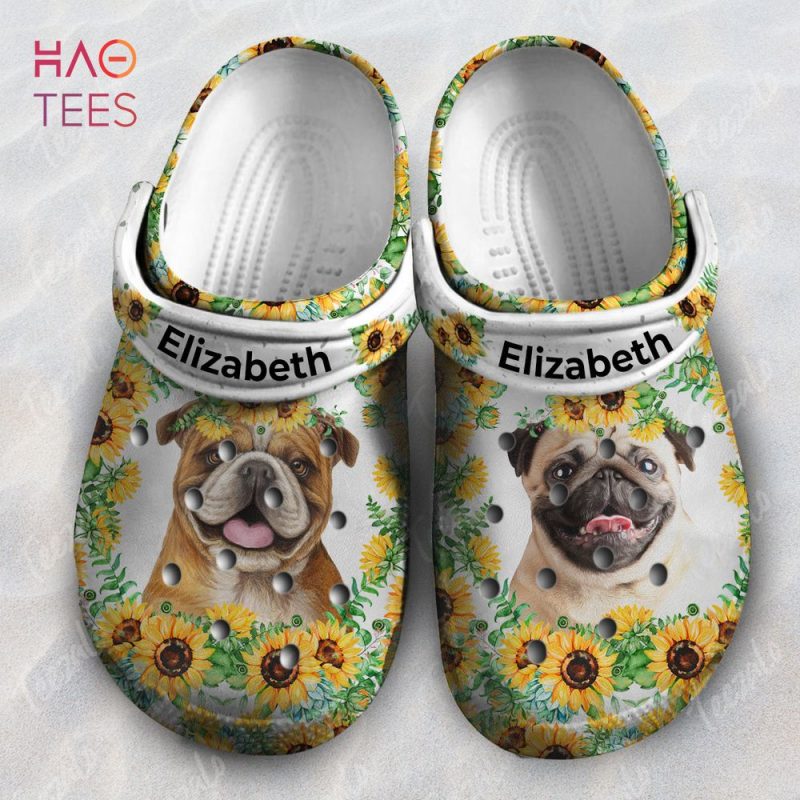 Dog And Flower Personalized Clogs Shoes With Your Name Dog And Flower Personalized Clogs Shoes With Your Name