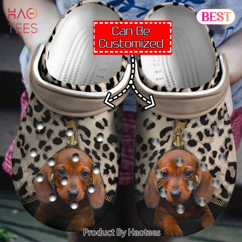 Dog Crocs – Personalized Dachshund Leopard Pattern Clog Shoes For Men And Women Dog Crocs – Personalized Dachshund Leopard Pattern Clog Shoes For Men And Women